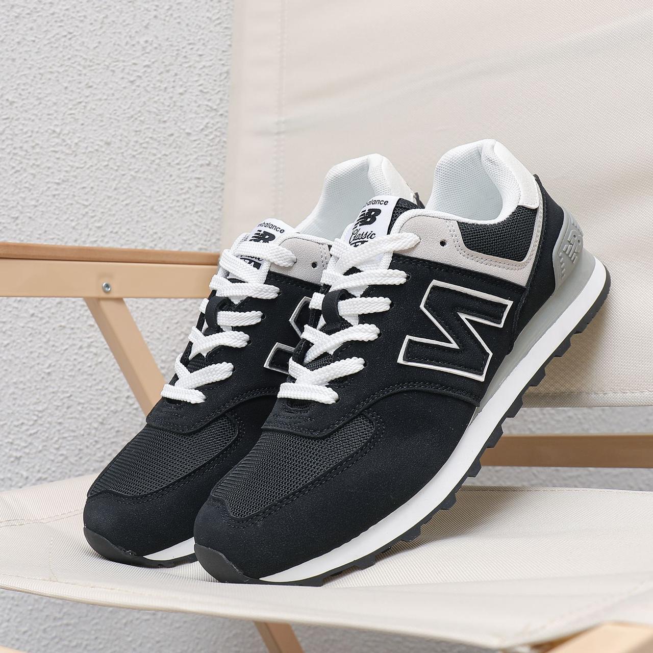 Black sneakers with white laces