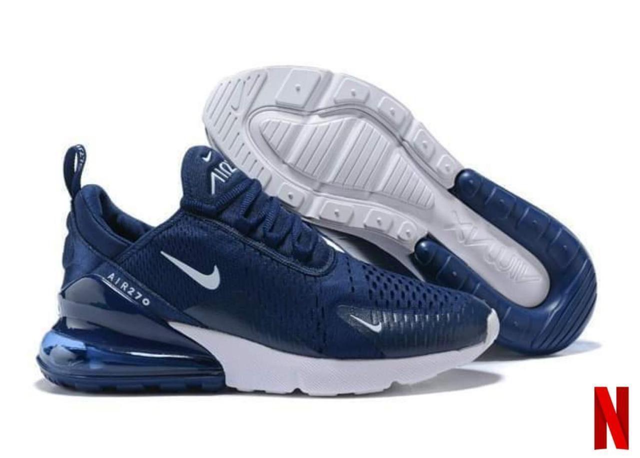 Blue and white sneaker