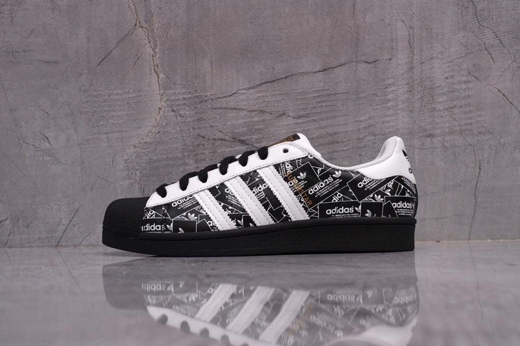 Black and white Adidas sneaker