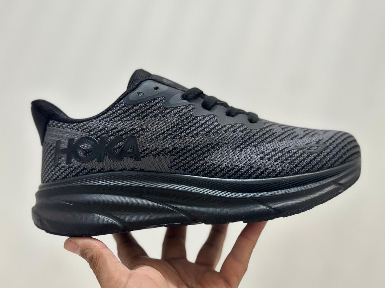 Black Hoka running shoe